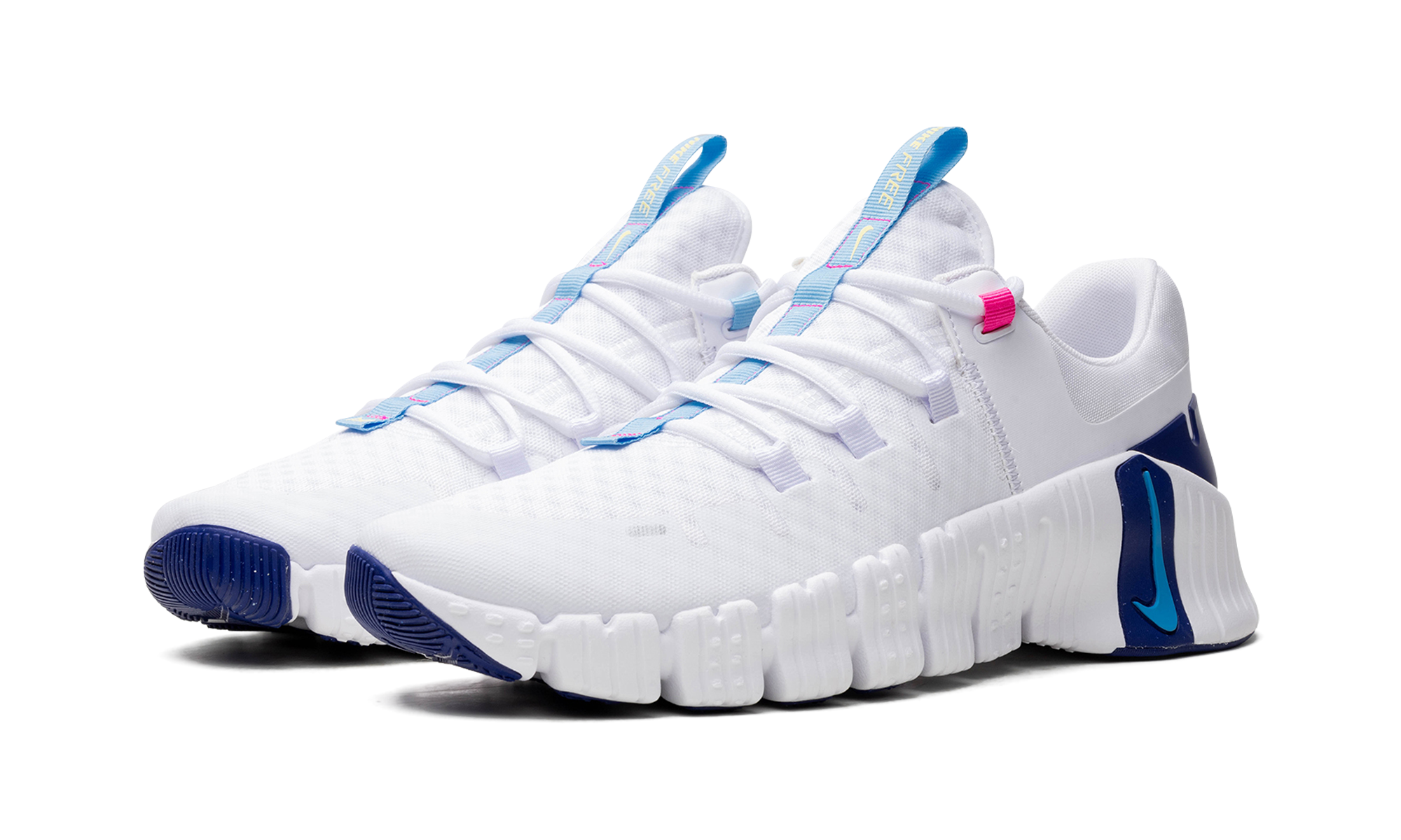 Free Metcon 5  White Aquarius Blue