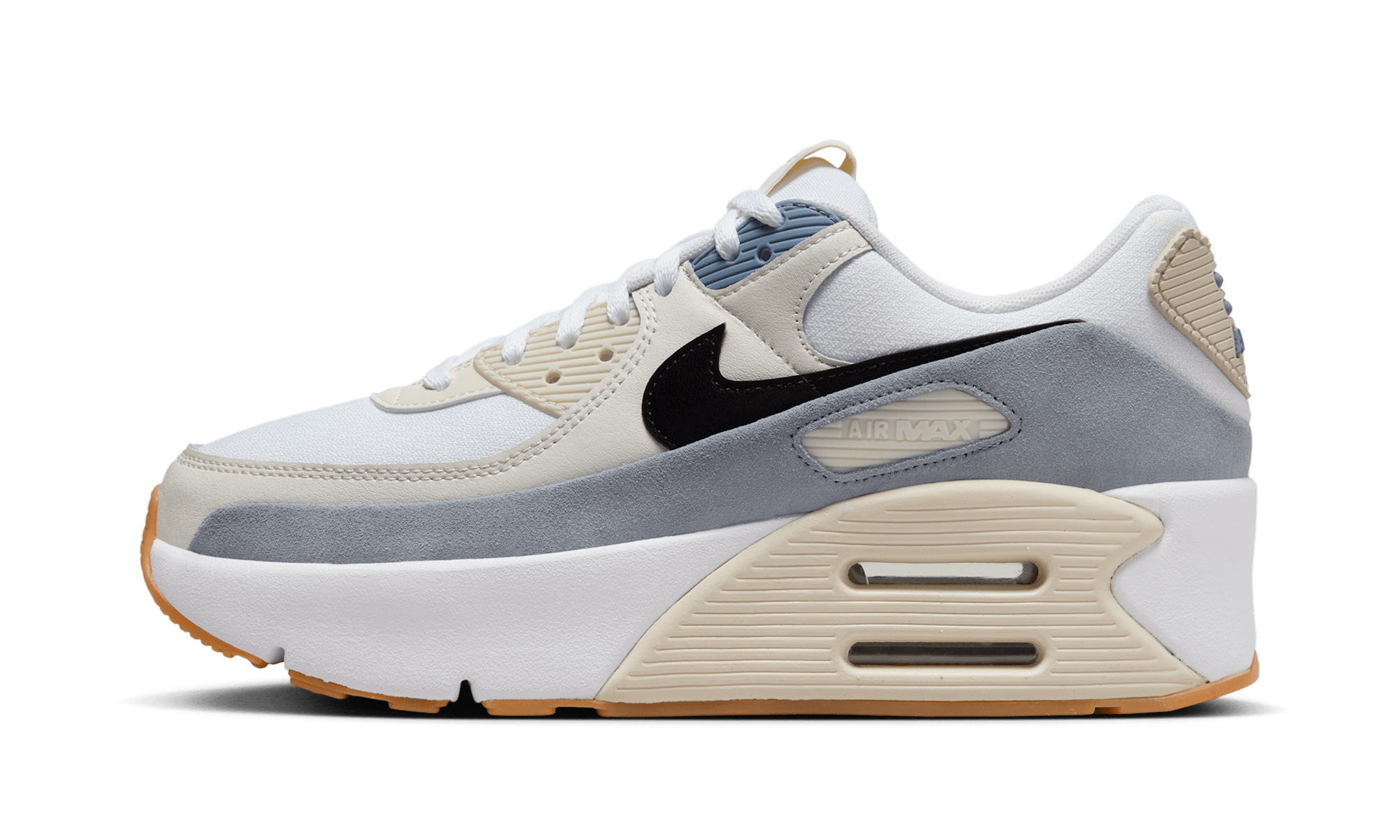Air Max 90 LV8 WMNS  White Ashen Slate Light Orewood Brown Black